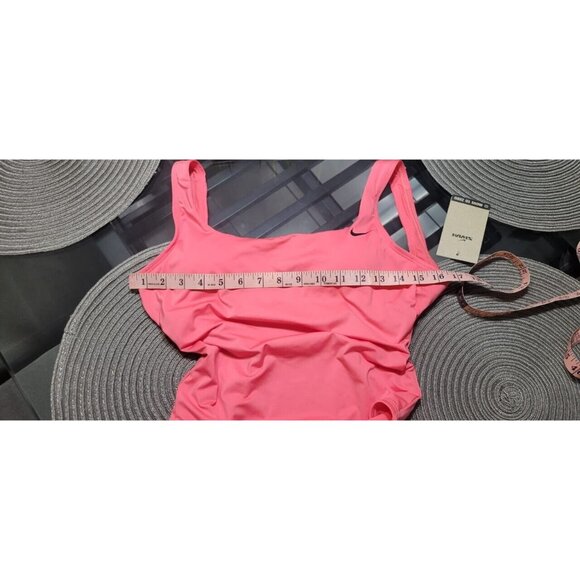 NIKE ESCENCIAL ONE PIECE SWIMSUIT WOMEN SEA CORAL PINK SMALL U-BACK - Picture 9 of 11